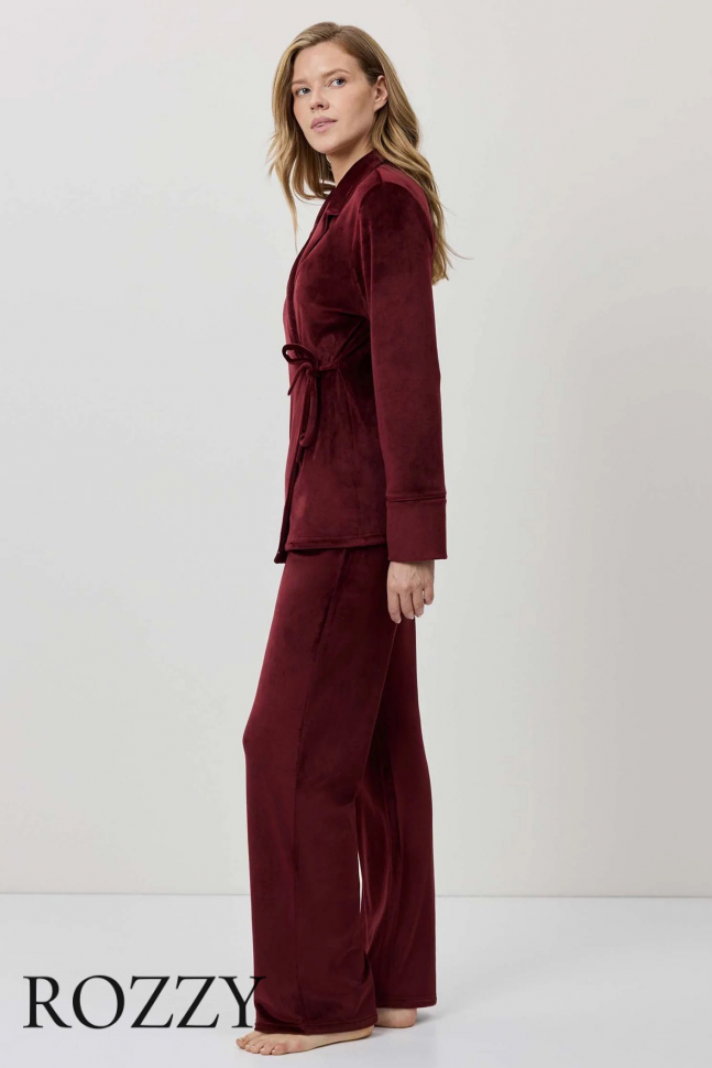 Костюм домашний велюровый Aruelle Claret Set бургундское вино