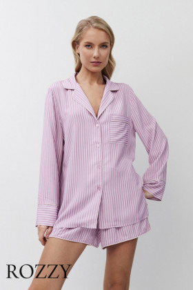 Пижама вискозная с шортами Aruelle Margareth лавандовый