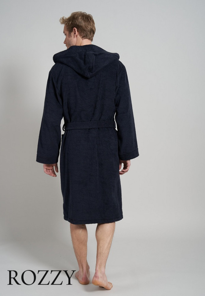 Халат махровый мужской Ceceba 080078/М-3XL темно-синий