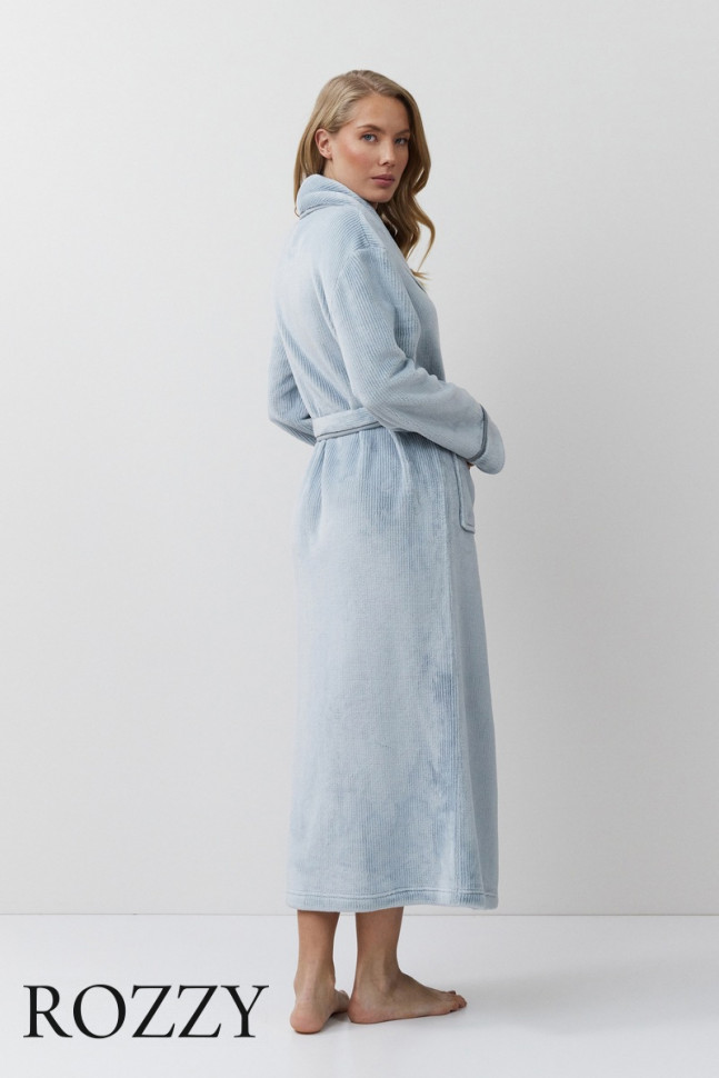 Халат флисовый Aruelle Lea серо-голубой