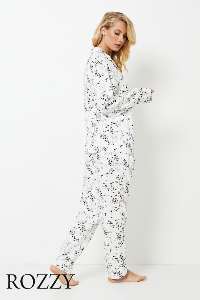 Пижама вискозная Aruelle Zillie белый/черный