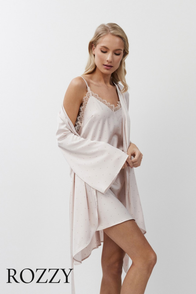 Халат атласный Aruelle Gwen светло-розовый