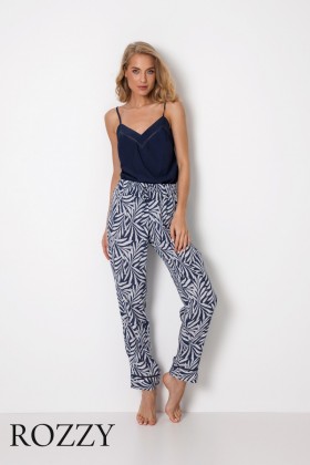 Пижама вискозная Aruelle Leya тёмно-синий