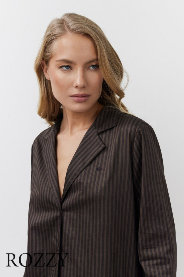 Пижама хлопковая Aruelle Noemie шоколадный