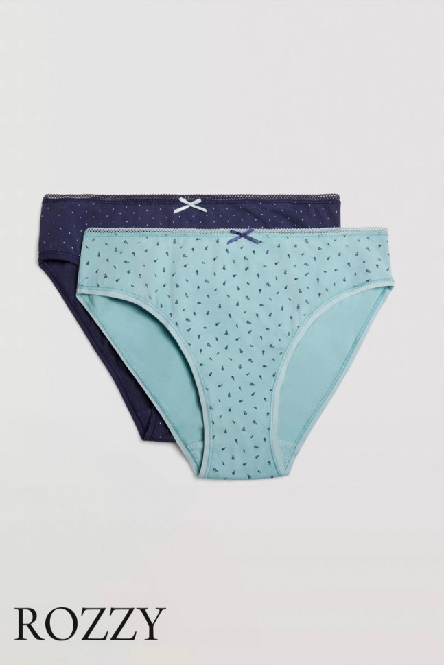 Трусы слипы хлопковые Ysabel Mora 19515 темно-синий/голубой (уп.2шт.)