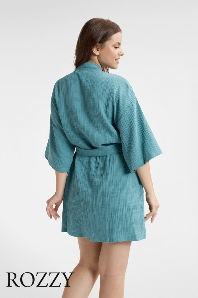 Халат хлопковый Esotiq Loony 40634 морская волна 