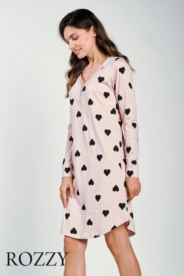 Сорочка хлопковая Taro Libby 3215 светло-розовый/черный