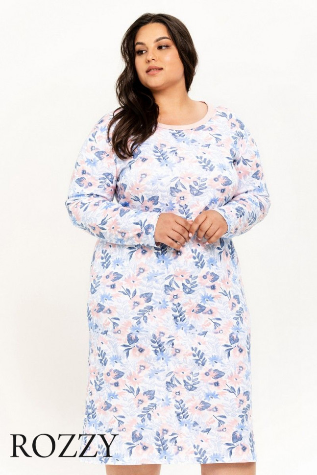 Сорочка хлопковая Taro Ginny Maxi 3238/3261 голубой