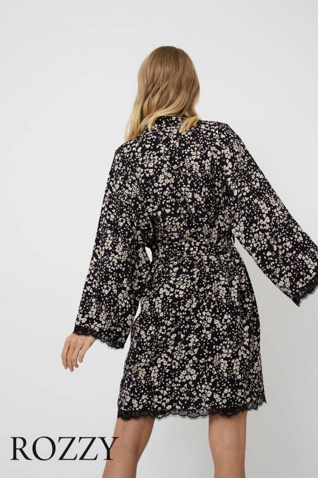 Халат вискозный Aruelle Eli черный