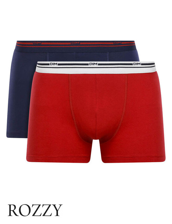 Трусы шорты мужские DIM 06XP красный/синий (уп.2шт.)