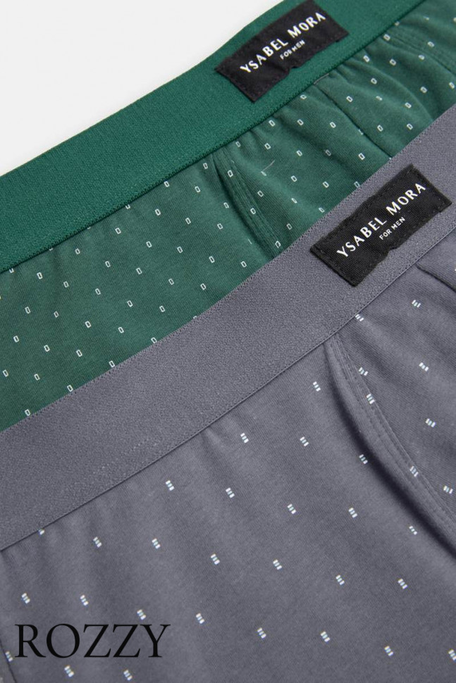 Трусы шорты мужские Ysabel Mora 20423 зеленый/серый (уп.2шт.)