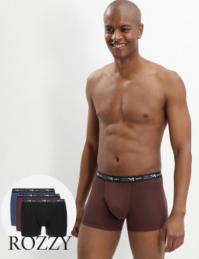 Трусы шорты мужские DIM 6596/3 черный/коричневый/синий (уп.3шт.)
