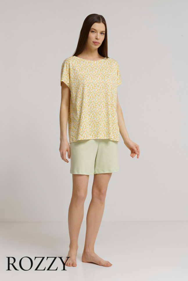 Пижама хлопковая Mey Lemon Dots 1240046 фисташковый