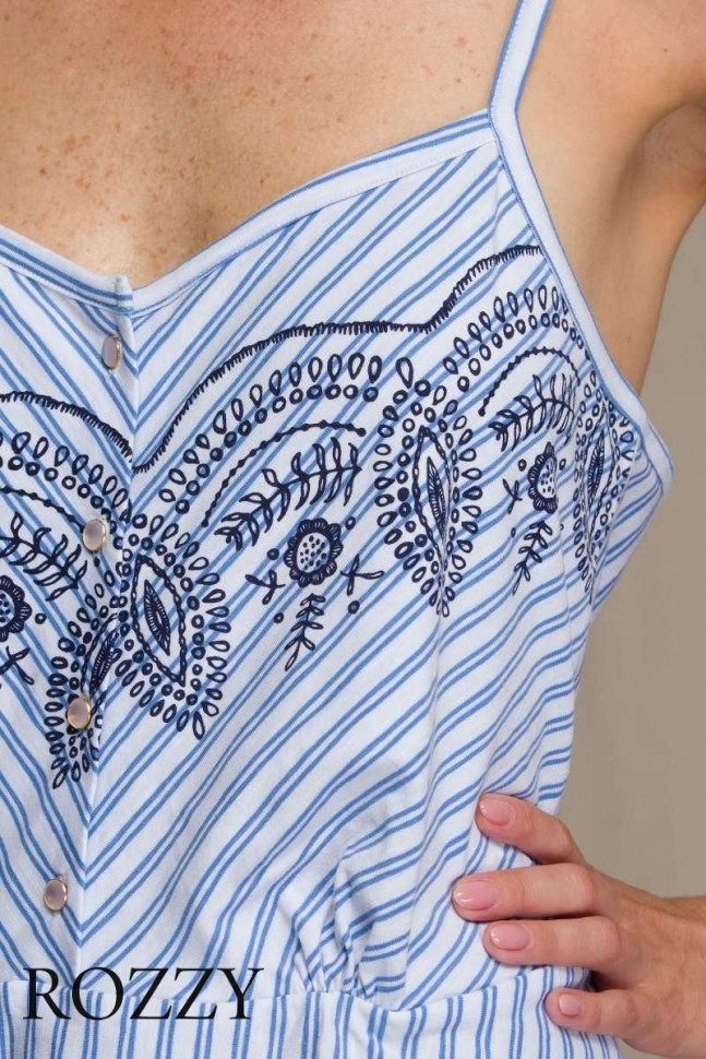 Сорочка хлопковая Key LND 313 A21 синий/белый