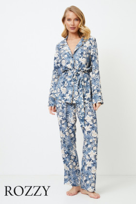 Пижама вискозная Aruelle Francine серо-голубой