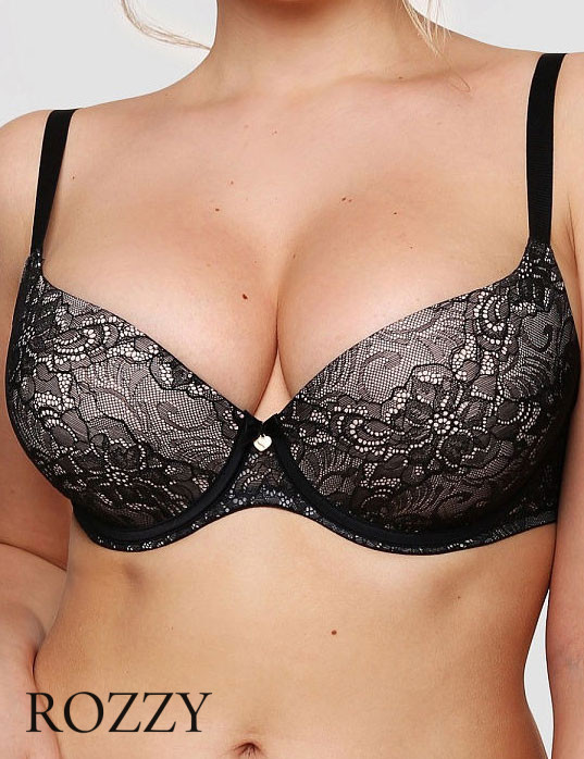 Бюстгальтер пуш-ап Senselle by Felina Platinum Classic 14002 черный/серебристый пион