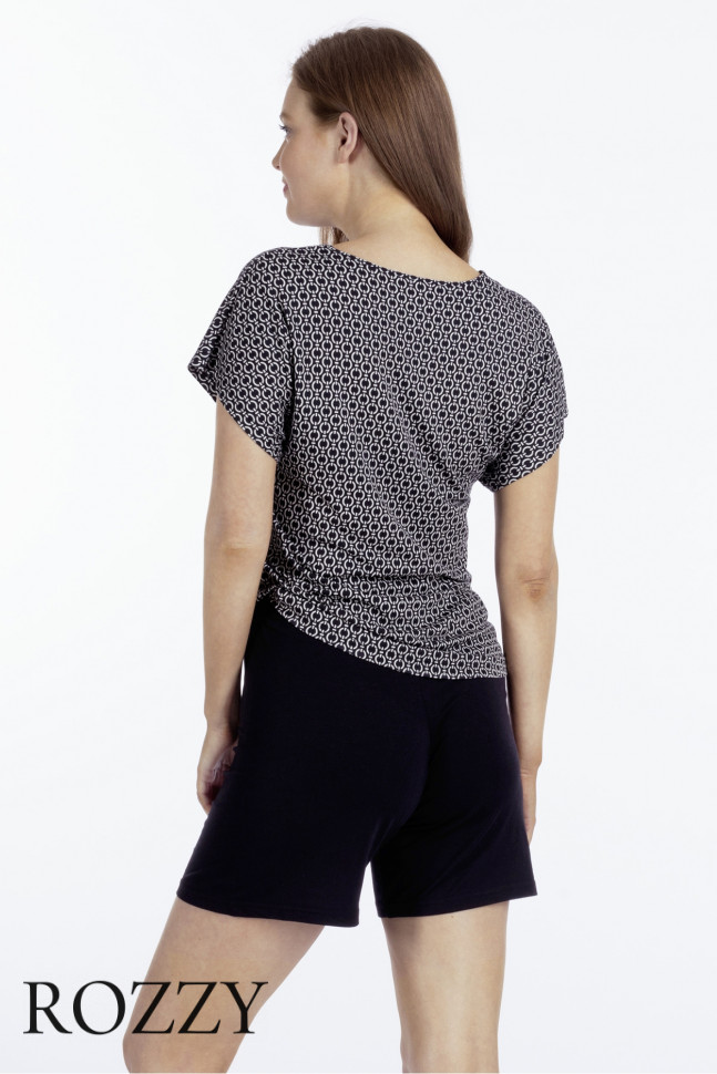 Футболка домашняя Nina Von C 16460348 черный/белый