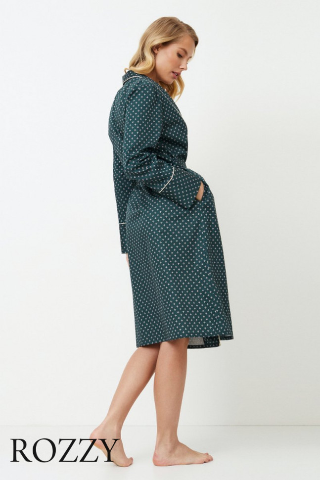 Халат хлопковый Aruelle Griselle зеленый