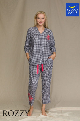Пижама вискозная Key LNS 451 A21 черный/белый