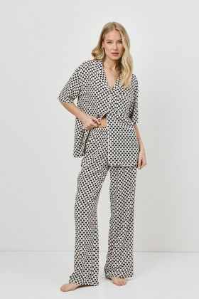 Пижама вискозная Aruelle Vesper черный/песочный