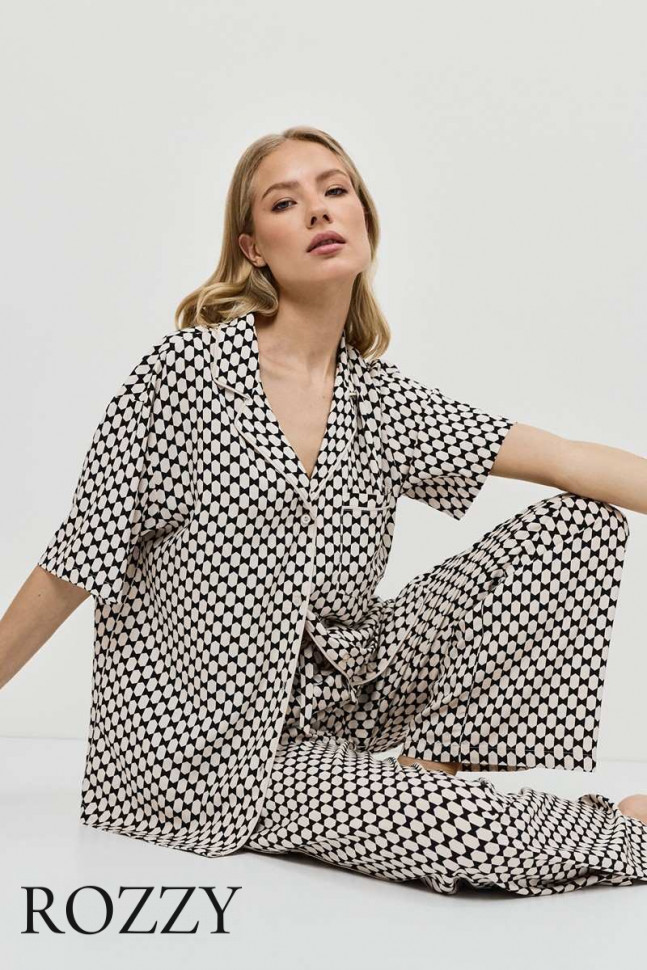 Пижама вискозная Aruelle Vesper черный/песочный