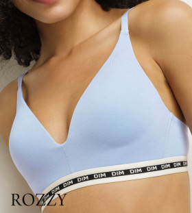 Бюстгальтер без косточек хлопковый DIM Icons Seamless 0DCQ лазурно-голубой