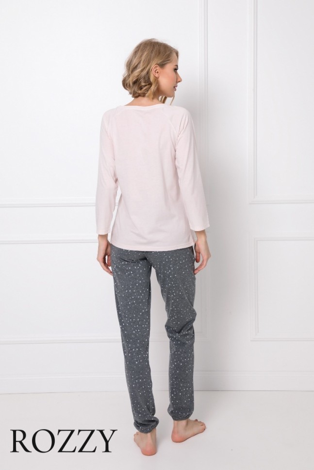 Пижама хлопковая Aruelle Debbie розовый/графитовый