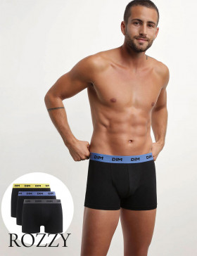 Трусы шорты мужские DIM 005D/3 черный (мимоза/карат/бетон) (уп.3шт.)