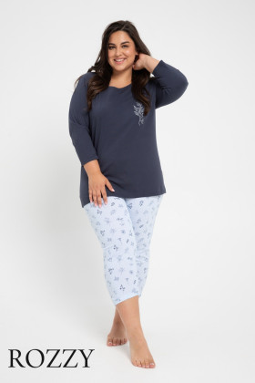 Пижама хлопковая Taro Magnolia Maxi 2973/3012 голубой/синий