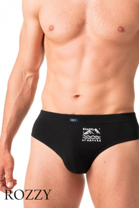 Трусы слипы мужские Key MPP 777 A24 светло-серый/черный (уп.2шт.)