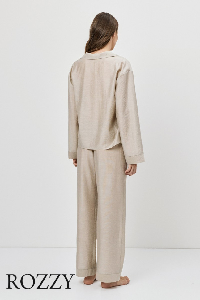 Пижама Aruelle Breeze Set бежево-серый