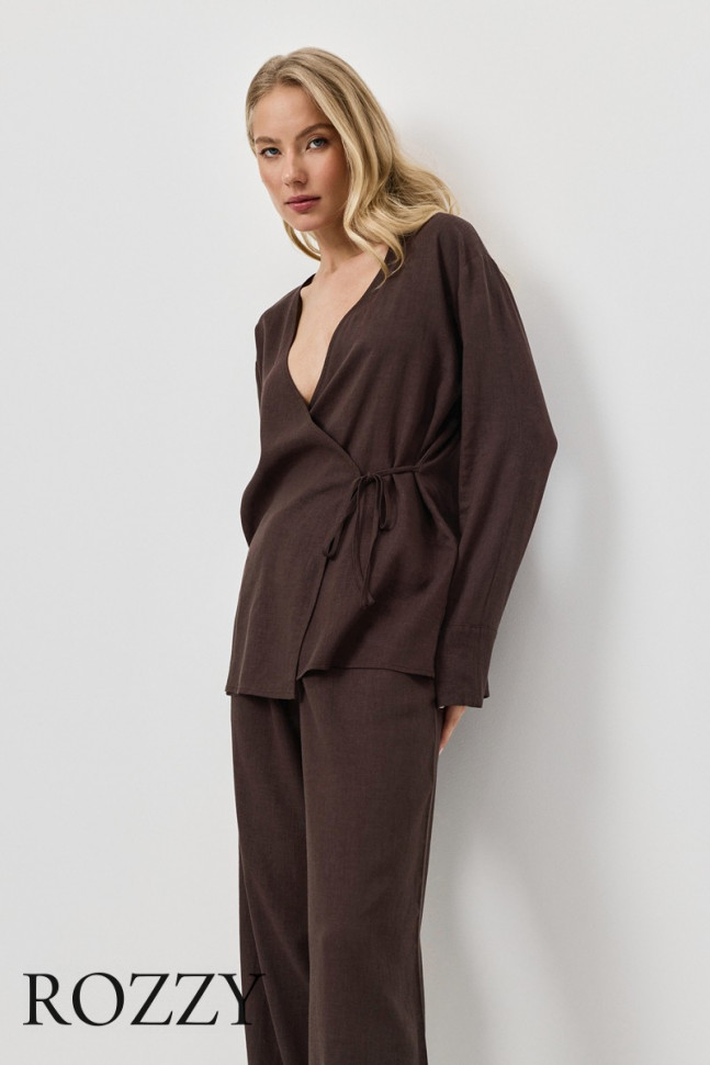 Костюм домашний вискозный Aruelle Clay Set шоколадный