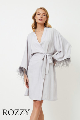Халат вискозный Aruelle Brigitte светло-серый