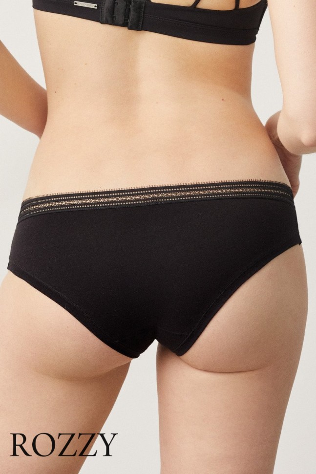 Трусы хипстеры хлопковые Ysabel Mora 19311 черный