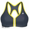 Бюстгальтер спортивный без косточек Shock Absorber S00BW серо-жёлтый