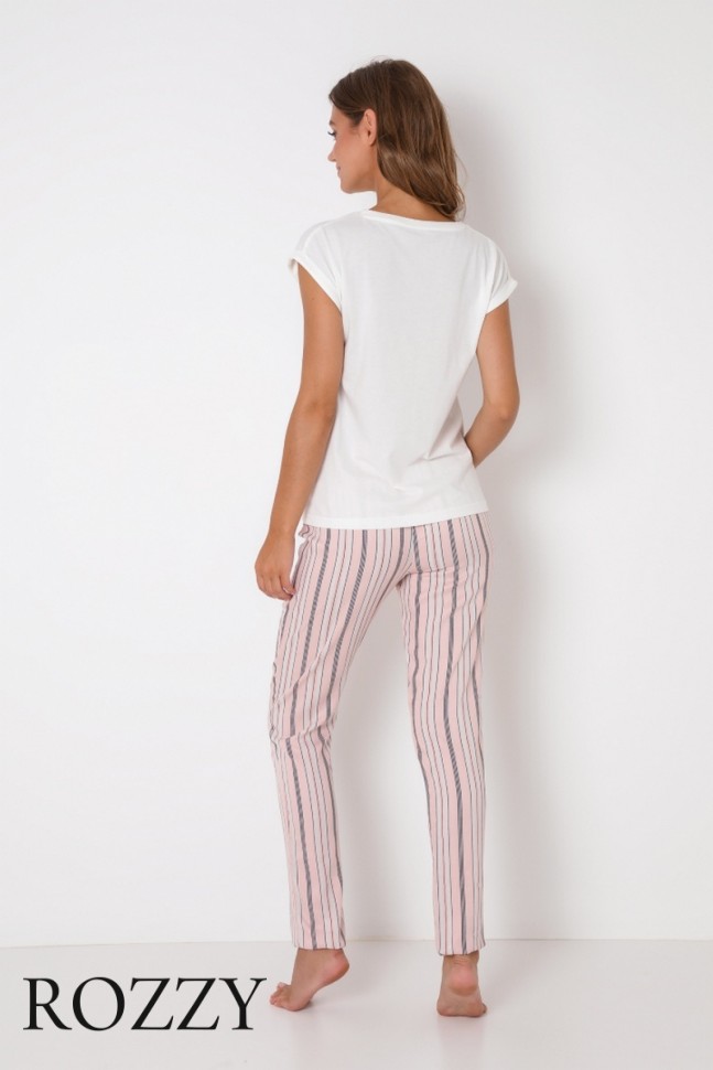 Пижама хлопковая Aruelle Scarlette белый/розовый